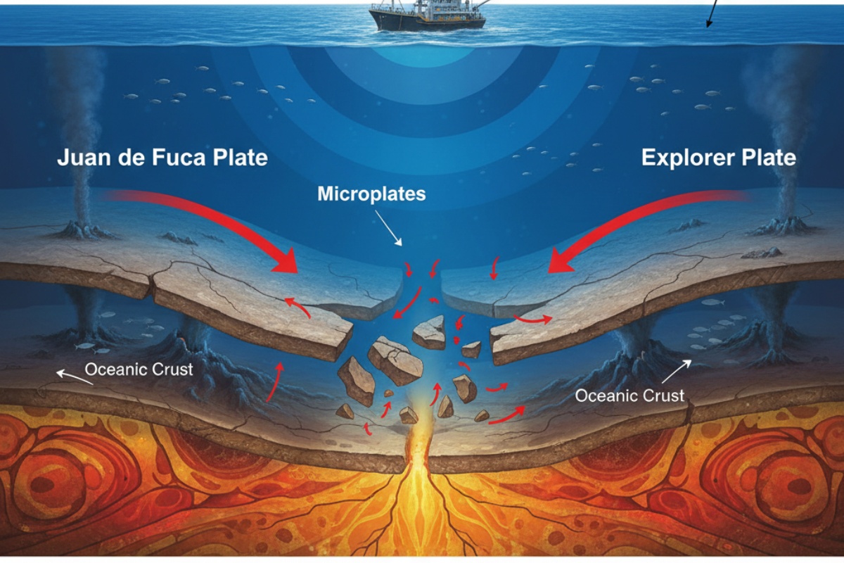 Znanstvenici prvi put otkrili kako se tektonske ploče lome ispod Tihog oceana pomoću podvodnih senzora detail 1