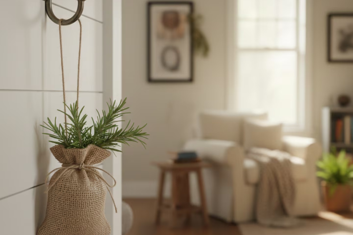 U trendu je: čemu služi vješanje vrećice s grančicama ružmarina na ulazna vrata detail 1
