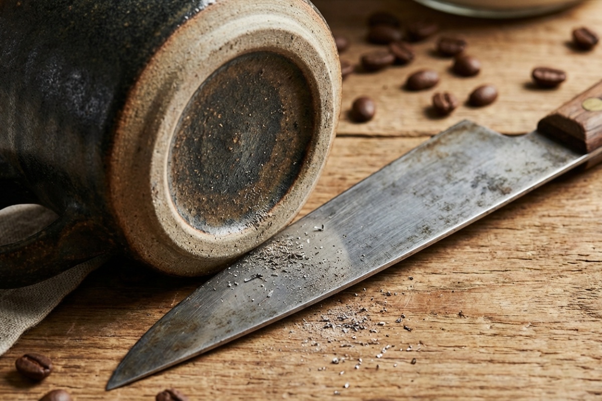 Prestanite tupljati svoje noževe o daske: jednostavan trik s dnom keramičke šalice koji će naoštriti oštricu za minutu detail 1