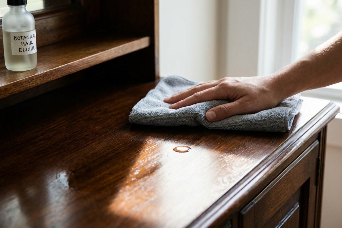 Prašina se više neće taložiti na namještaju tjednima: Obrišite površine krpom namočenom u vodu s dodatkom kapi ovog proizvoda za kosu. detail 1