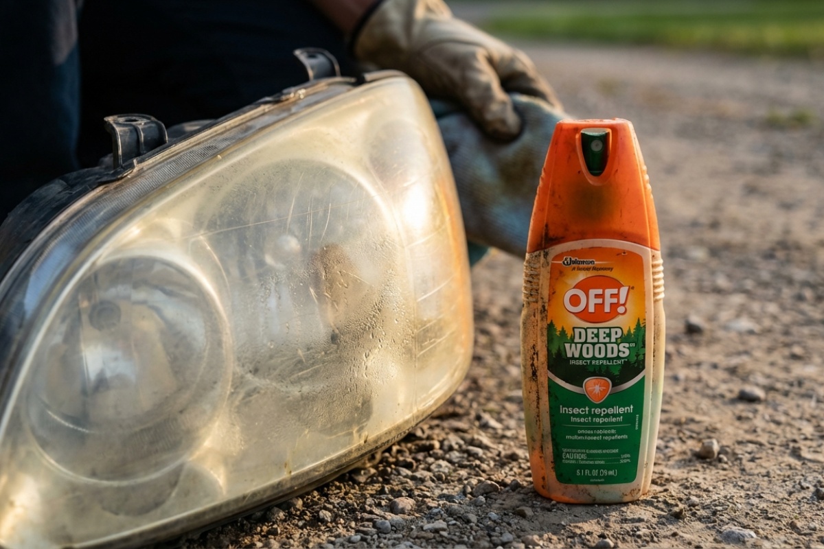 Zamaglena svjetla postat će kao nova za 2 minute: tajna preprodavača automobila koji koriste sredstvo protiv insekata za poliranje detail 1