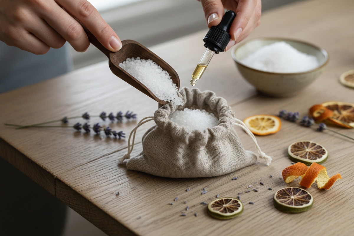 Stavite 4 žlice u platnenu vrećicu i stavite je između polica u ormaru. Prekrasan miris djelovat će poput parfema na odjeću. Miris za ormar detail 1