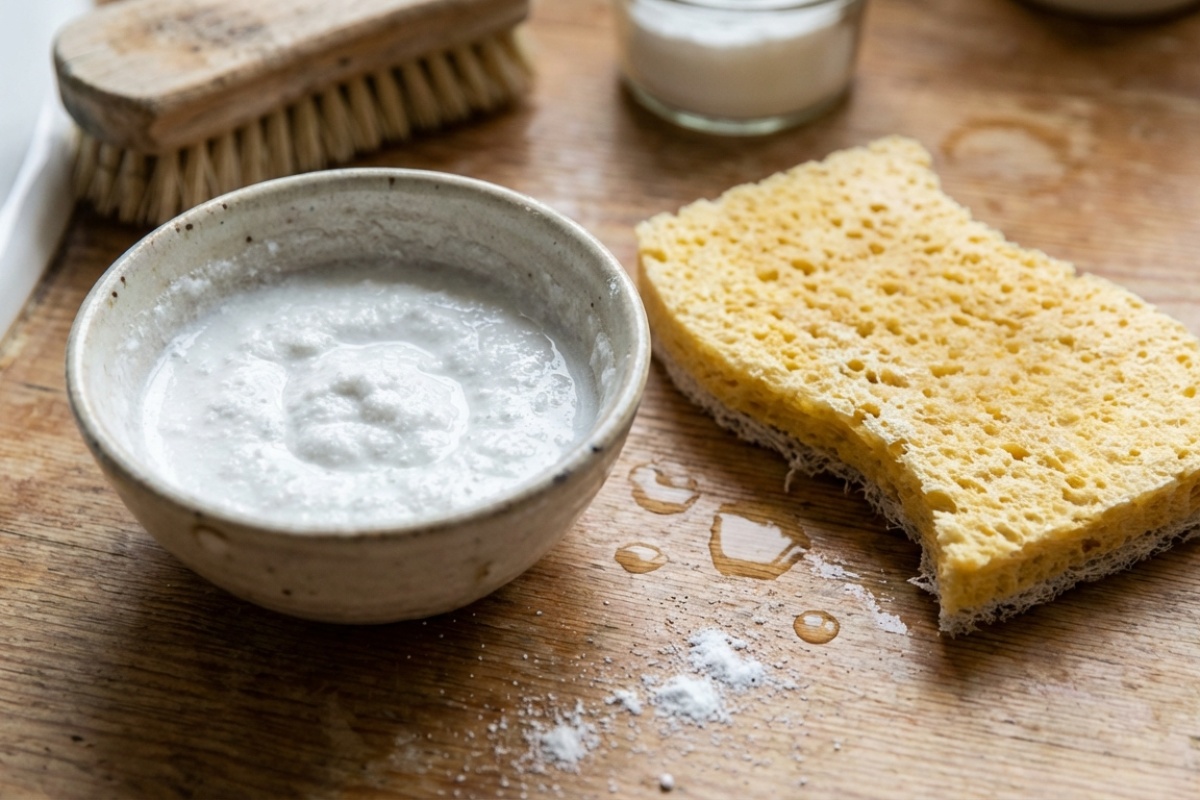 Kako očistiti staklena vrata tuša sodom bikarbonom za uklanjanje naslaga sapuna detail 1