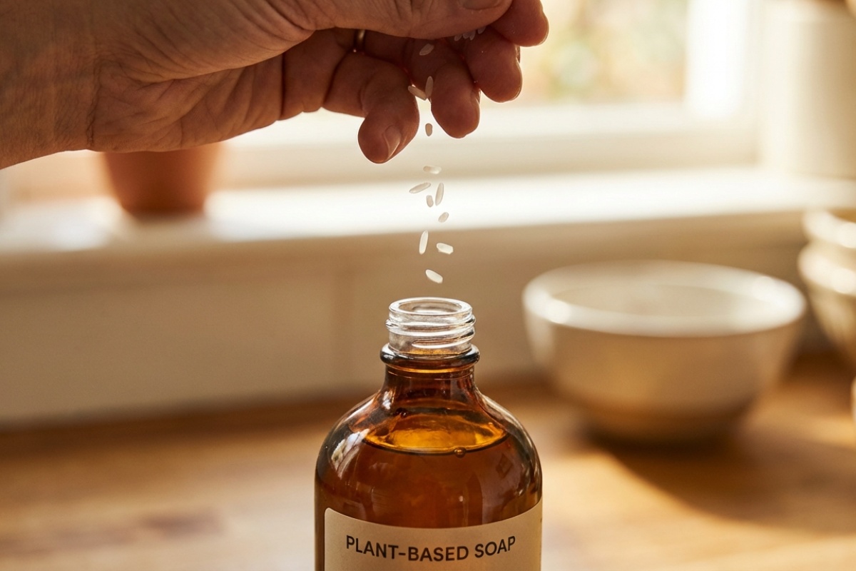 Stavljanje zrna riže u bocu deterdženta: zašto se preporučuje to učiniti i čemu to služi detail 1