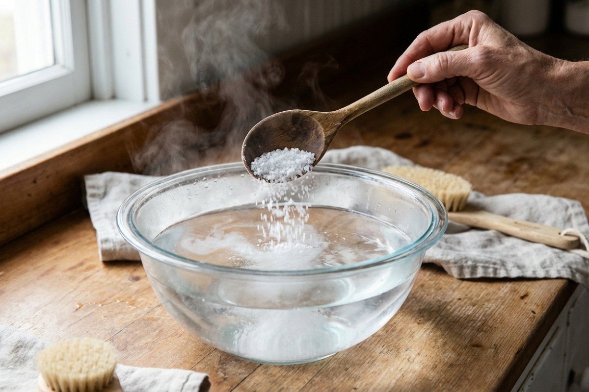 Bilo je dovoljno 5 punih žlica i topla voda, a zavjese su sasvim bijele. Izvuklo je svu prljavštinu i posivjela vlakna. Način za izbjeljivanje zavjesa detail 1