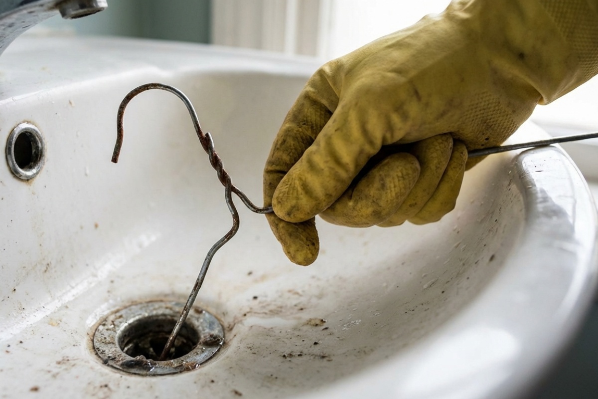 Pet lakih načina za čišćenje odvoda od kose — jedan od njih s plastičnom slamkom detail 1