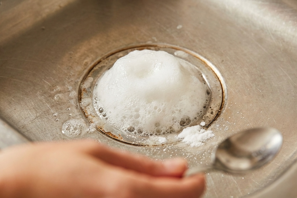 Ulijte 5 kapi u začepljen odvod. Voda će ponovno teći kao iz vodopada. Recept za začepljen sudoper detail 1