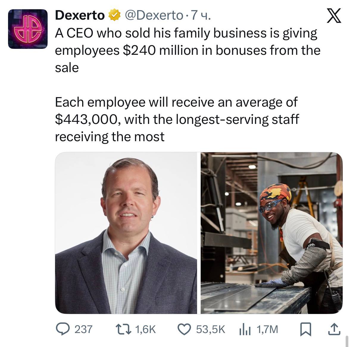 Prodao obiteljski biznis za 1,56 milijardi € i podijelio 221 milijun radnicima – potez koji je oduševio svijet detail 1