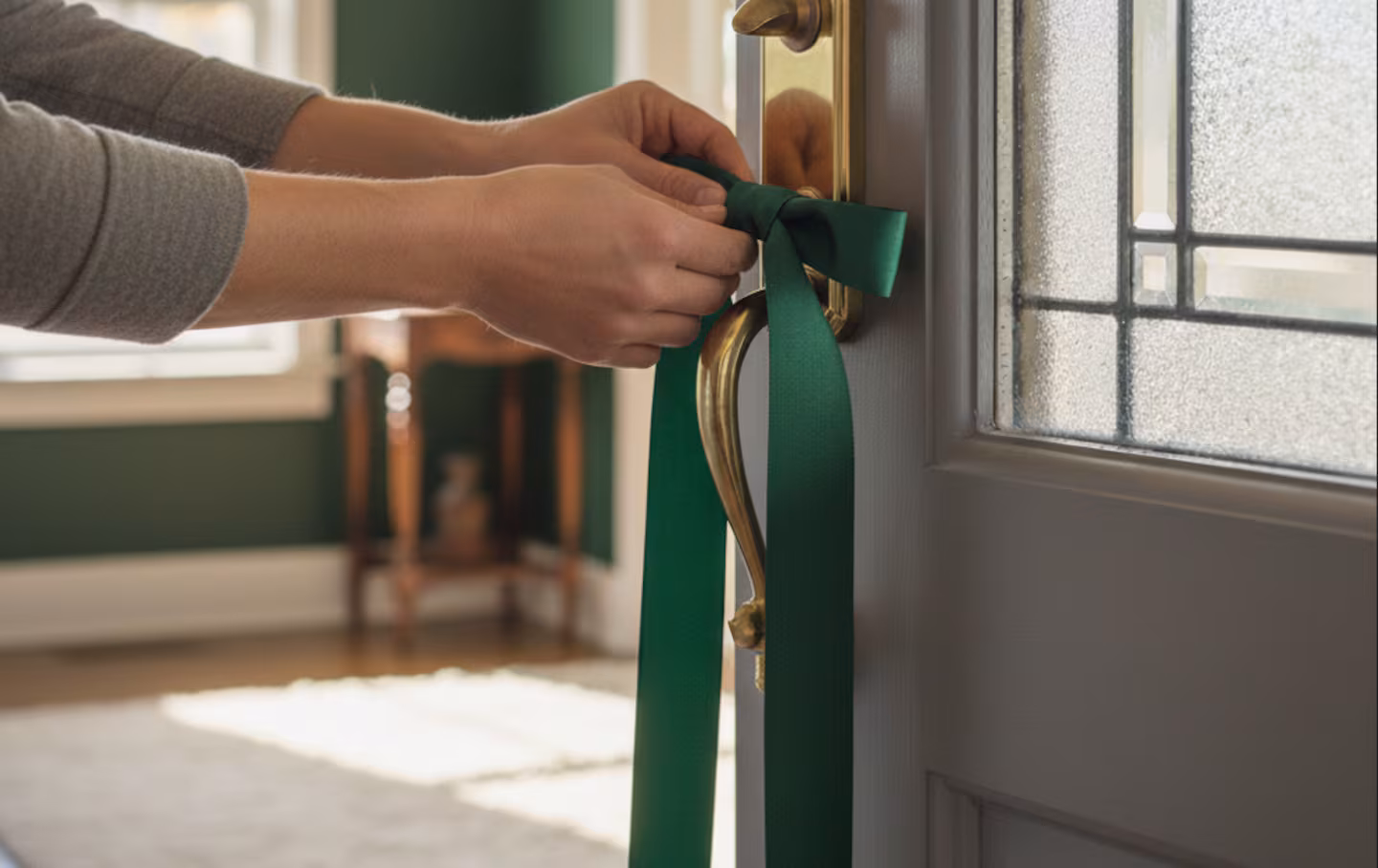U trendu je: čemu služi vezanje zelene vrpce na ulazna vrata i zašto to preporučuju detail 1