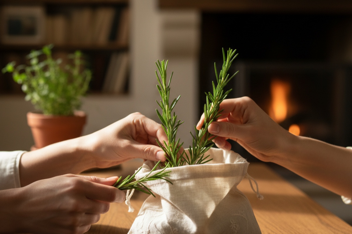 U trendu je: čemu služi vješanje vrećice s grančicama ružmarina na ulazna vrata detail 2