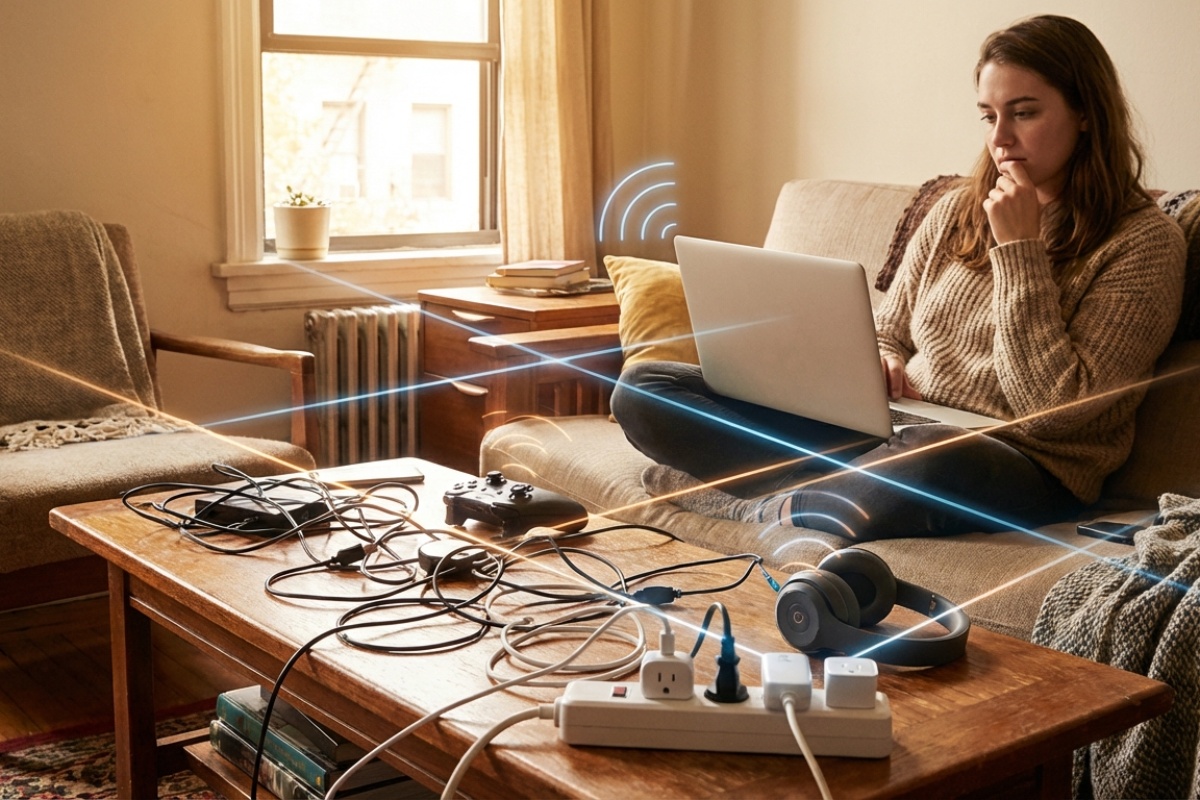 Nikada ne stavljajte ovaj uređaj pored Wi‑Fi rutera — može oslabiti signal detail 2