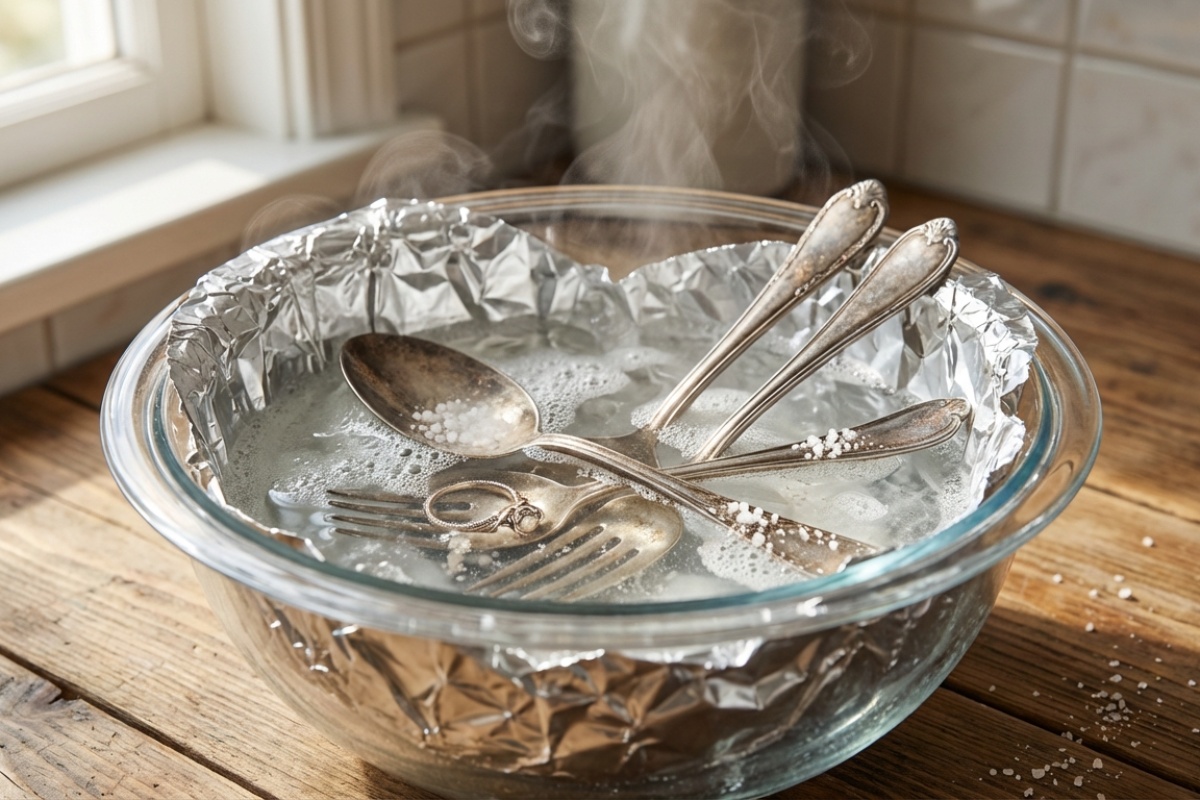 Pocrnjele srebrne žlice i nakit postat će kao novi za 5 minuta: trik s kipućom vodom, soli i komadom aluminijske folije detail 2