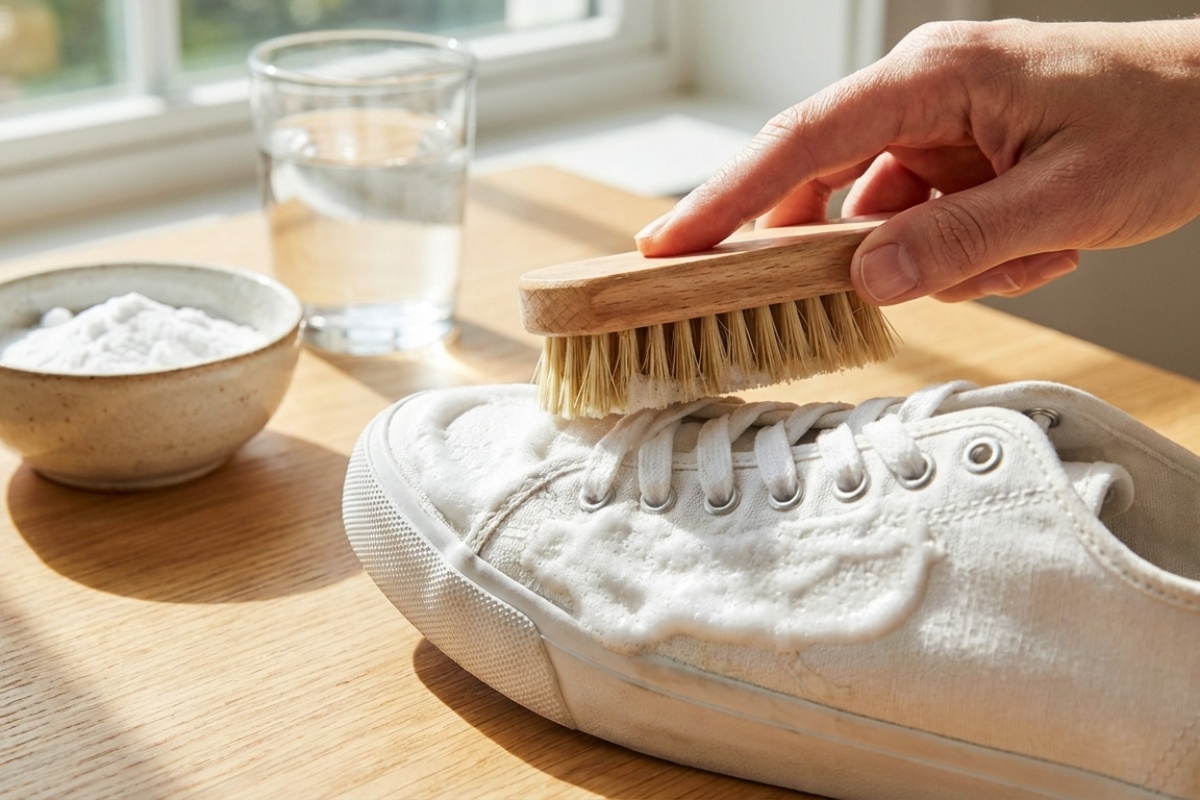 Kako očistiti vaše bijele tenisice da izgledaju kao nove bez stavljanja u perilicu rublja detail 2