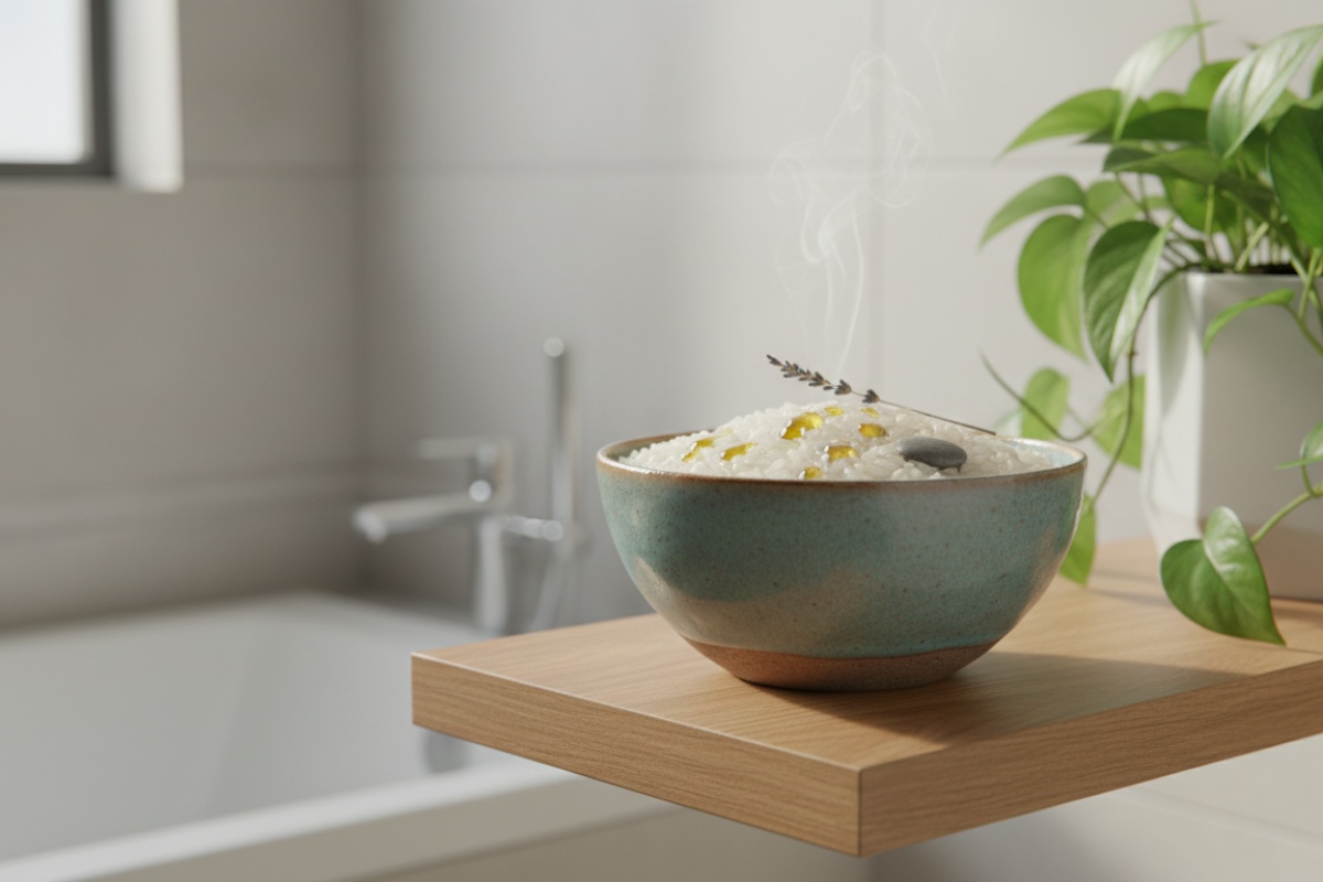 Ulijte dvije žlice i stavite na ormarić u kupaonici. Prekrasan i umirujući miris proširit će se cijelom prostorijom. detail 2