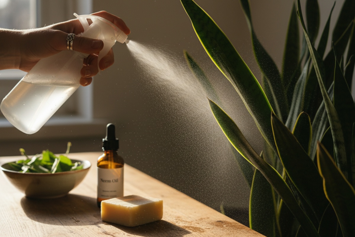 Jednostavna tekućina za zemljane muhe u sansevieriji. Djeluje brzo, listovi su opet sočno zeleni detail 2