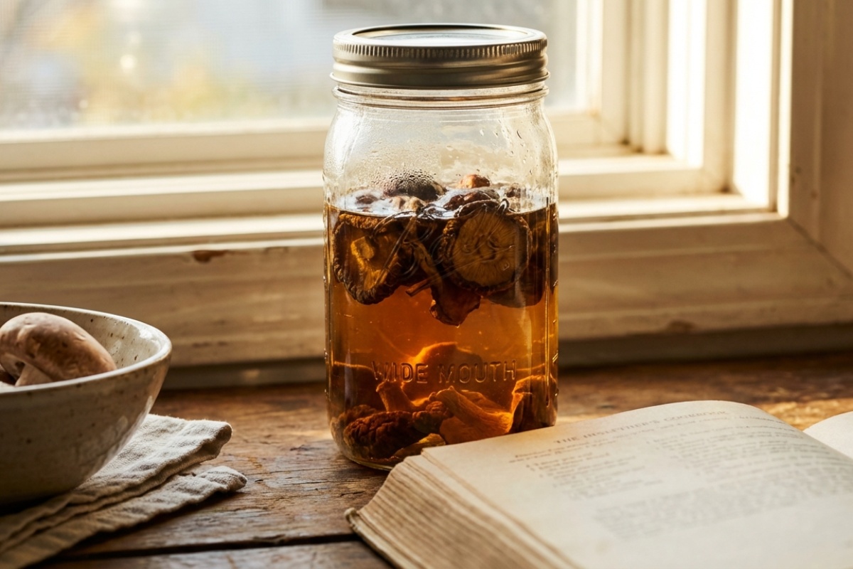 Točno ovoliko dugo namačem gljive da budu mekane i pune okusa. Idealne za uške i bigos detail 2