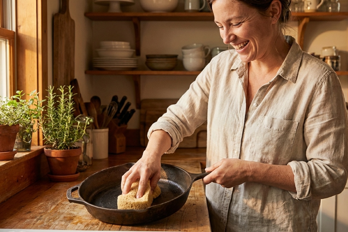 5 'suhih' kapi – i na tavu: pronašla sam genijalan način kako očistiti zagorjeli neprianjajući premaz detail 2