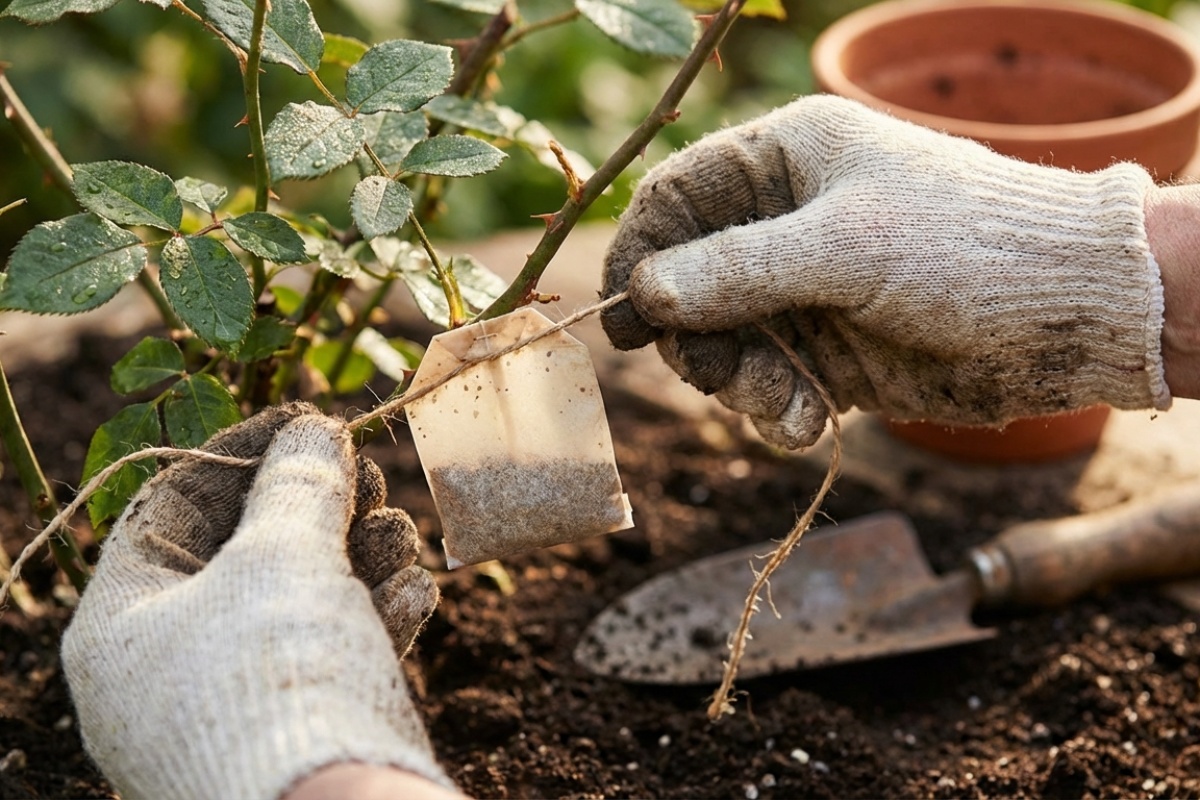 Vješanje vrećica čaja na grane ruže: zašto to preporučuju i čemu služi detail 2