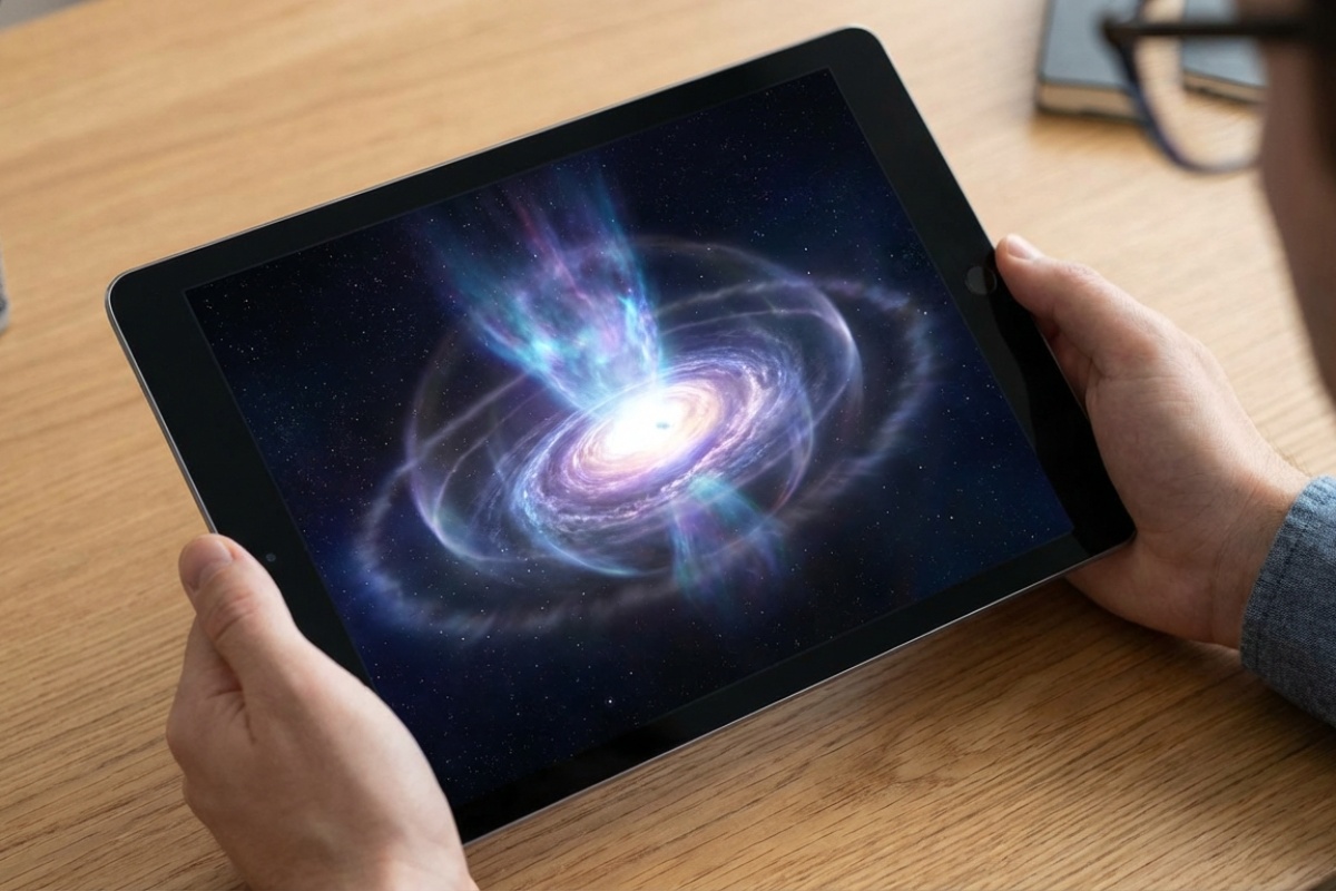 Hubble po prvi put snimio plinski rep u poznatoj spiralnoj galaksiji iz jedinstvenog kuta detail 2