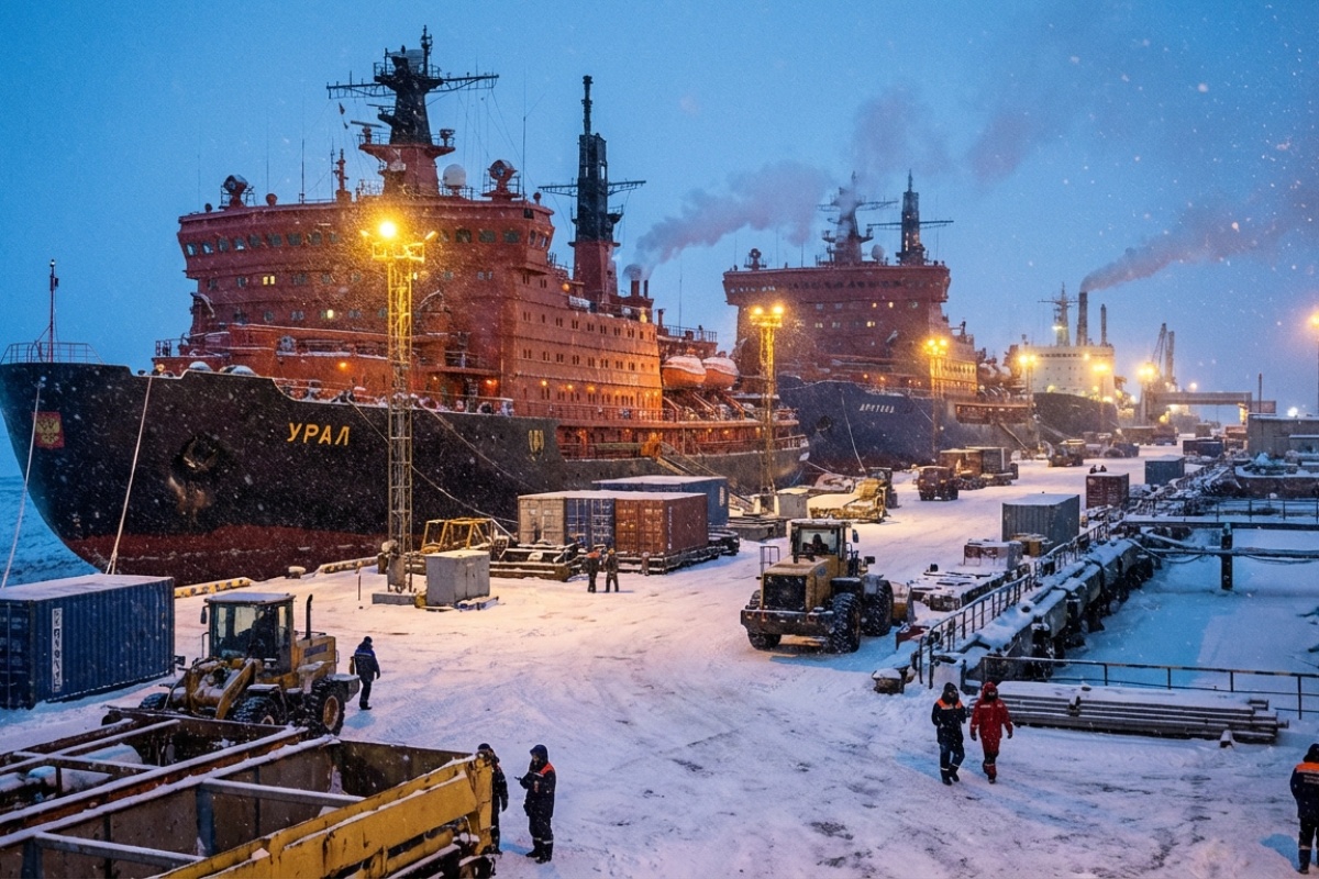 Rusija po prvi put rasporedila svih osam nuklearnih ledolomaca kako bi održala arktičke izvozne rute otvorenima detail 2