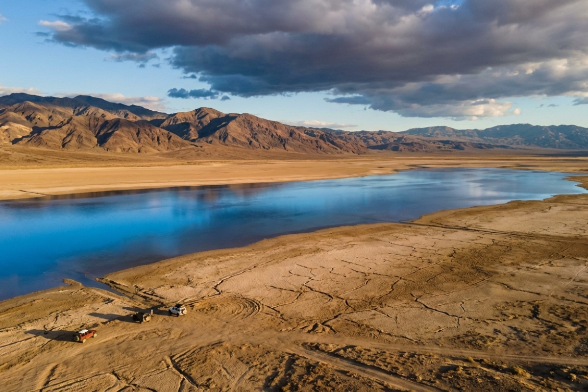 U Dolini smrti zbog rekordnih kiša oživjelo drevno jezero detail 2