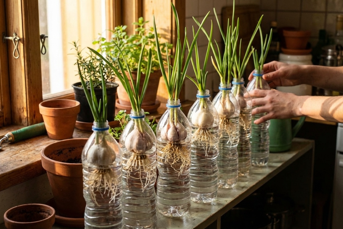 Kako uzgojiti češnjak na prozorskoj dasci u plastičnim bocama: upute korak po korak detail 2