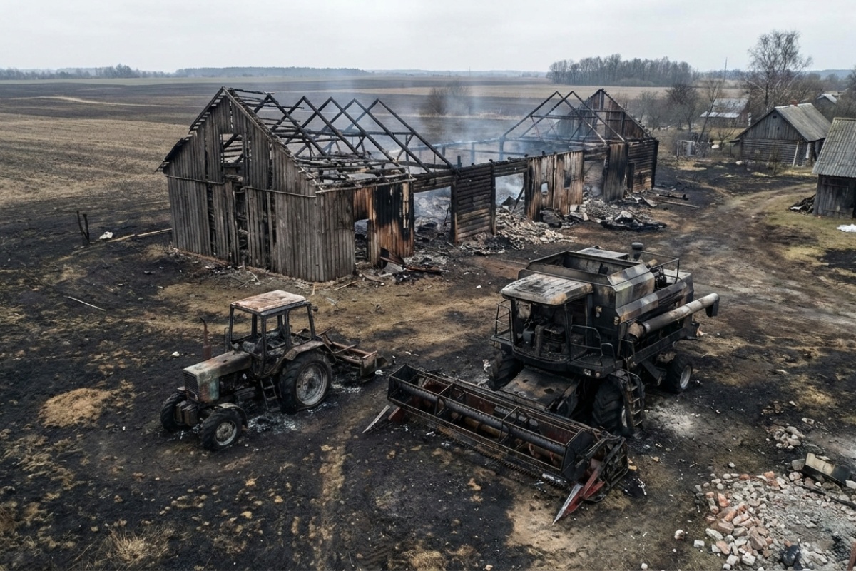 Požar na obiteljskom poljoprivrednom gospodarstvu: vatrogasci na terenu gase vatru detail 2
