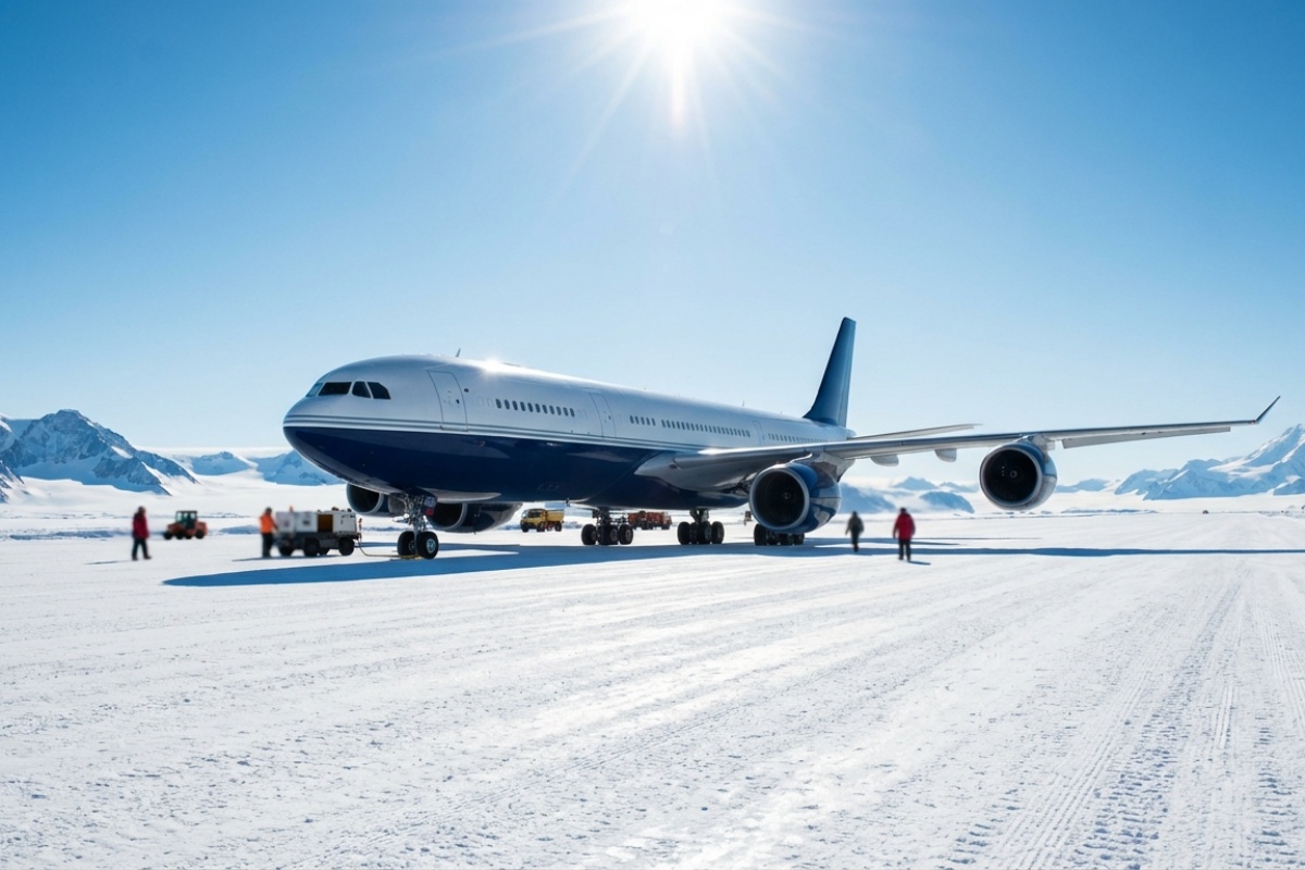 Pilot postao prvi koji je ikada spustio Airbus A340 na Antarktiku u nevjerojatnoj i povijesnoj snimci detail 2