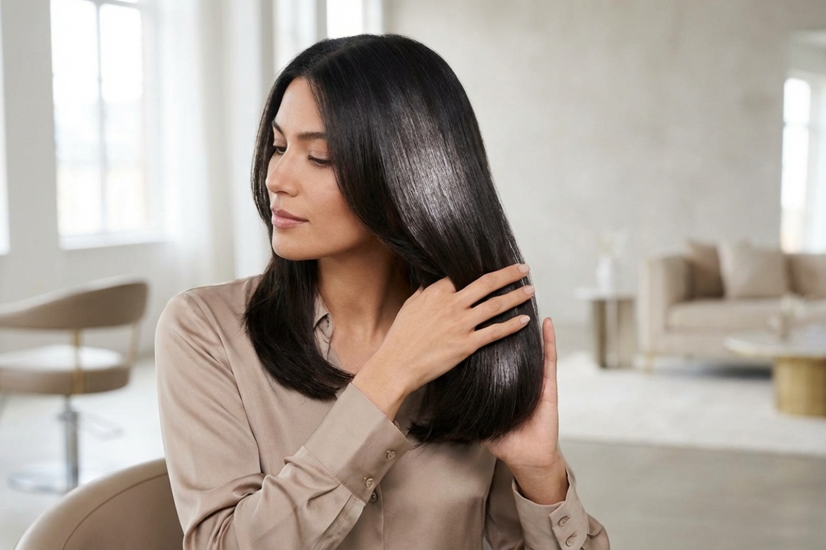 Nakon ovog regeneratora kosa podsjeća na površinu vode. Efekt laminacije kao kod frizera nakon 1. upotrebe detail 2