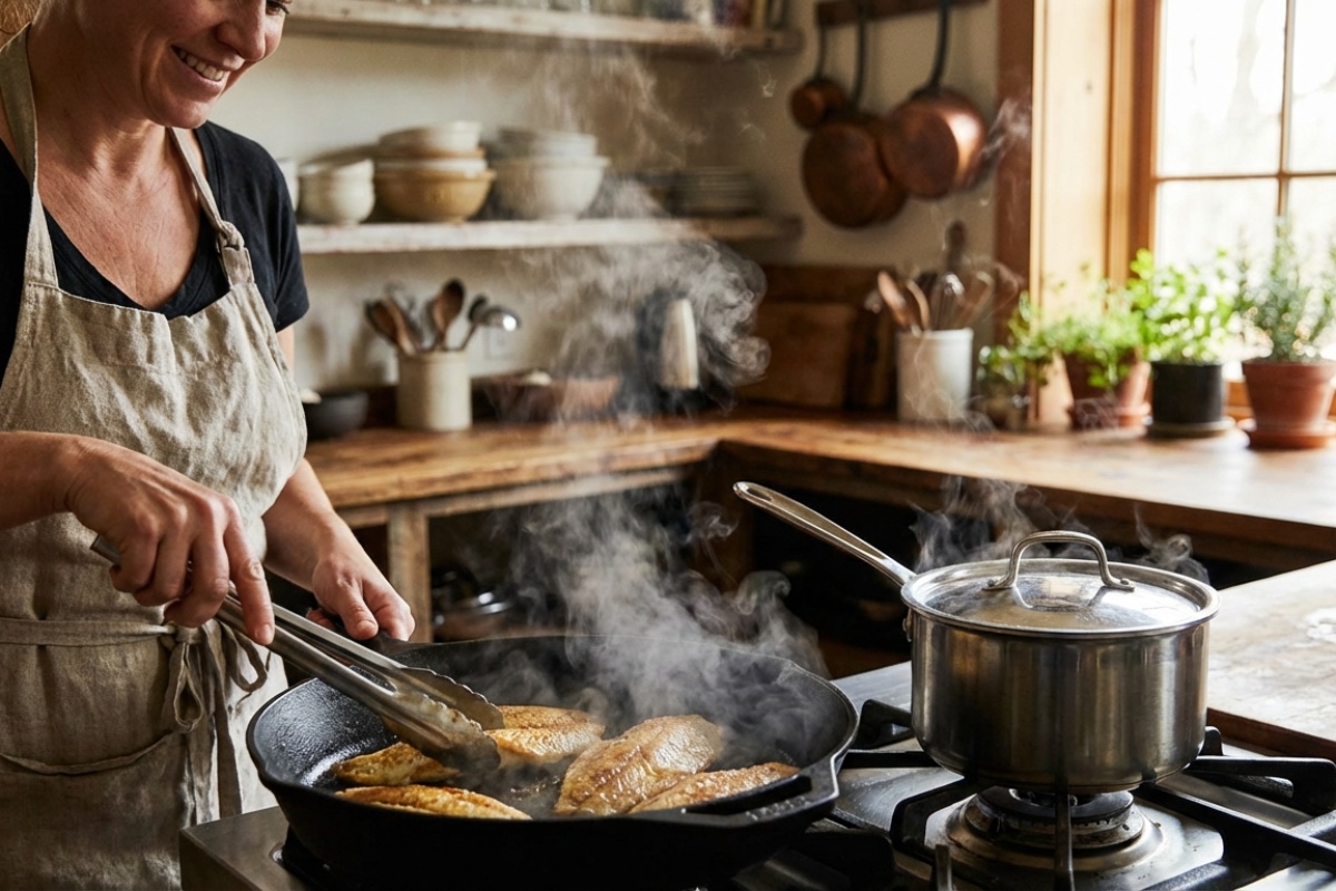 Smrad pržene ribe nestaje kao rukom odnesen. Po bakinom savjetu ubacujem 6 komada u lončić s vodom detail 2