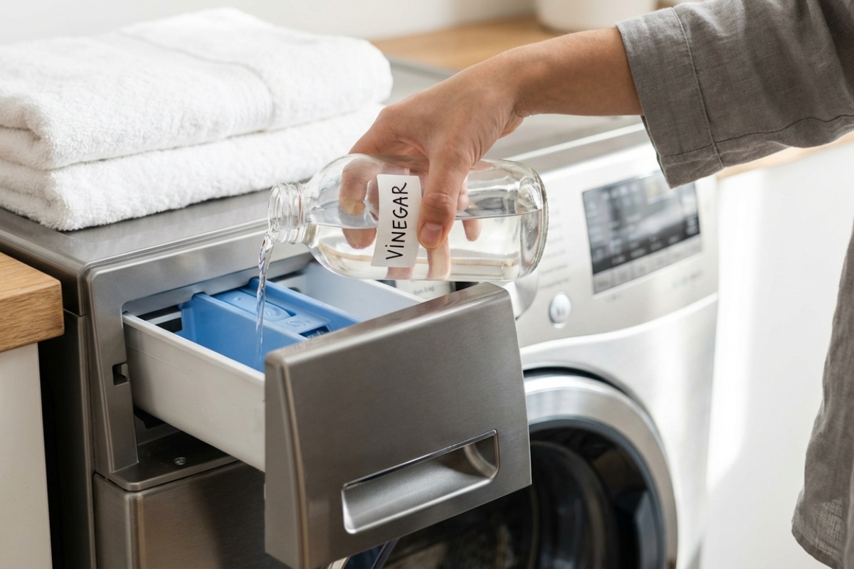 Zašto dodavanje običnog alkoholnog octa u ciklus ispiranja rublja čini ručnike nevjerojatno upijajućim i ponovno mekanima detail 2