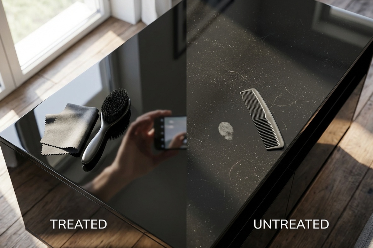 Prašina se više neće taložiti na namještaju tjednima: Obrišite površine krpom namočenom u vodu s dodatkom kapi ovog proizvoda za kosu. detail 3