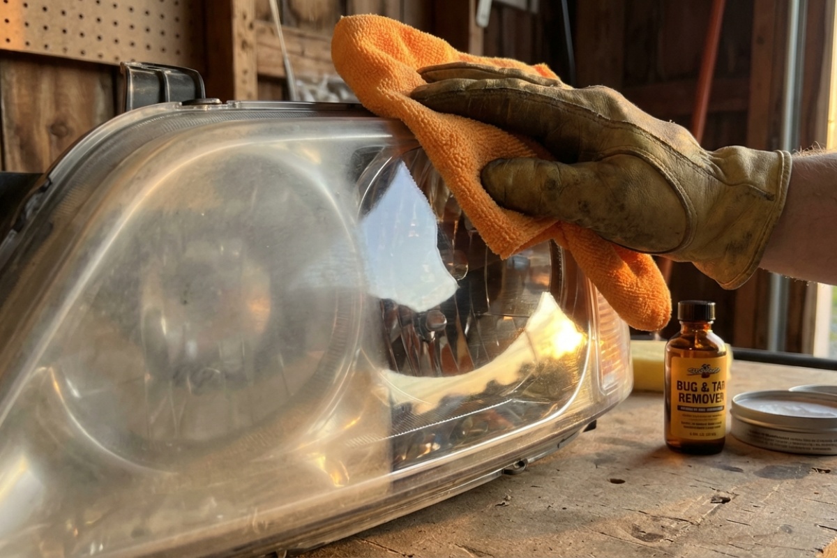 Zamaglena svjetla postat će kao nova za 2 minute: tajna preprodavača automobila koji koriste sredstvo protiv insekata za poliranje detail 3