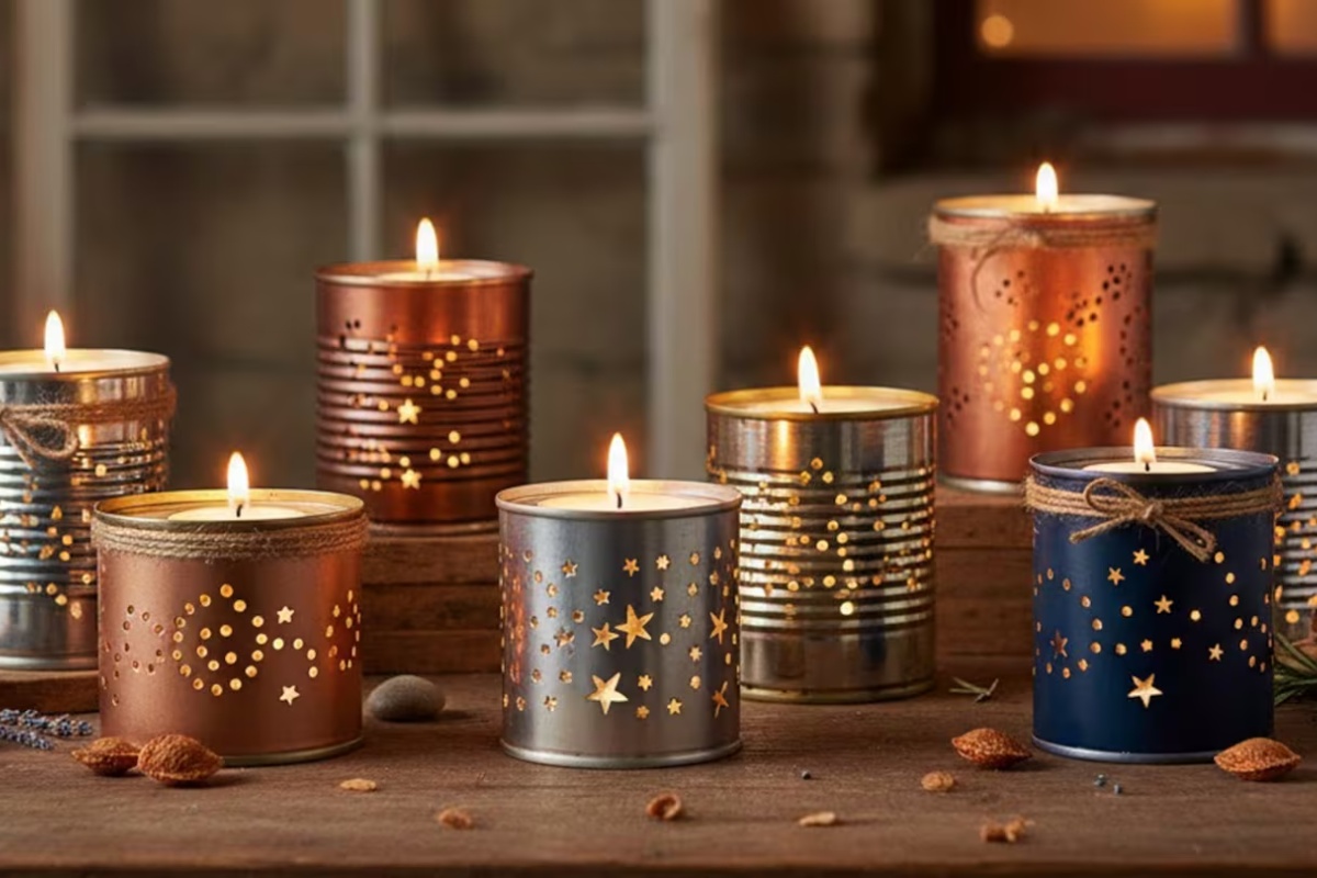 Ako imate limenke od breskvi, ne bacajte ih: kako ih ponovno iskoristiti za izradu lampi koje štede prostor detail 3