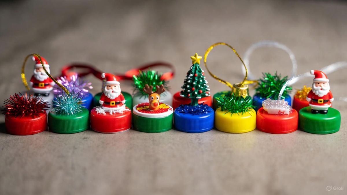 Wykorzystując plastikowe nakrętki od napojów gazowanych, pokażemy Ci, jak zrobić ozdoby świąteczne