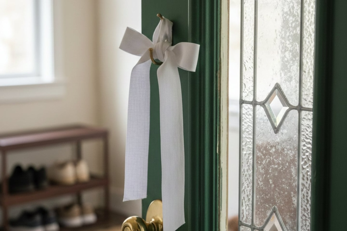 È di tendenza: a cosa serve appendere un nastro bianco alla porta d’ingresso e perché lo raccomandano