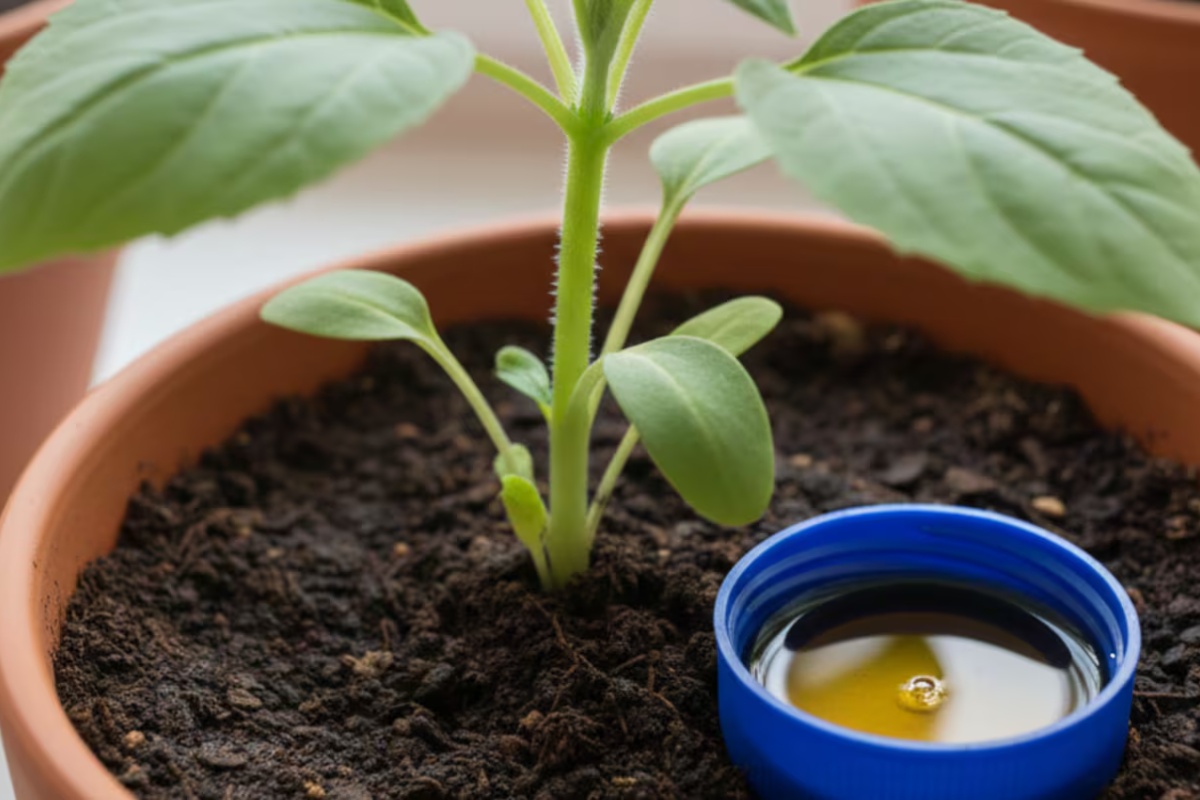 Stavljanje čepa s uljem uz stabljiku biljke: čemu služi